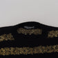 Dolce & Gabbana Elegant Black and Gold Crystal Sweater