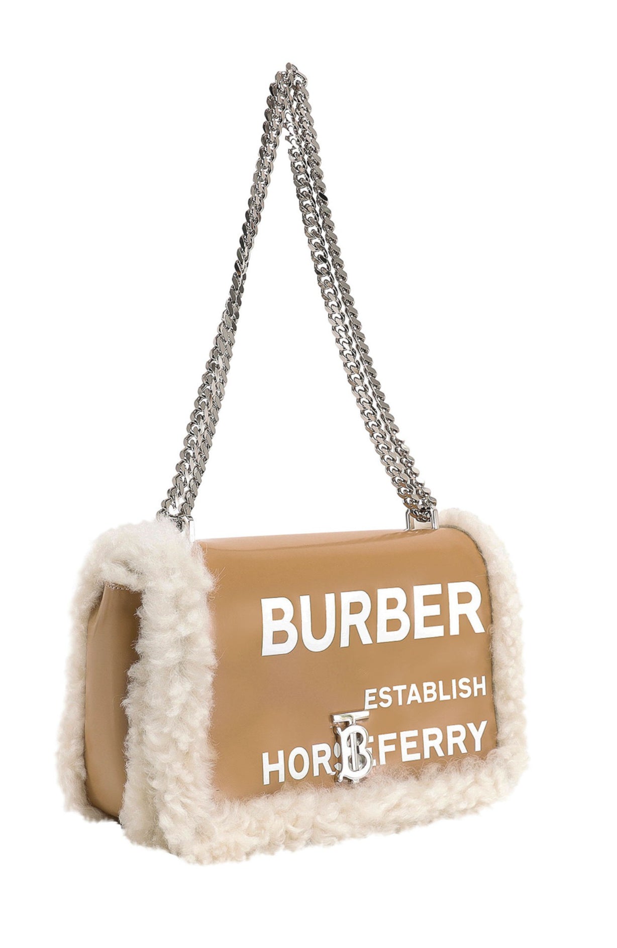 Burberry Elegant Beige Lambskin Leather Shoulder Bag