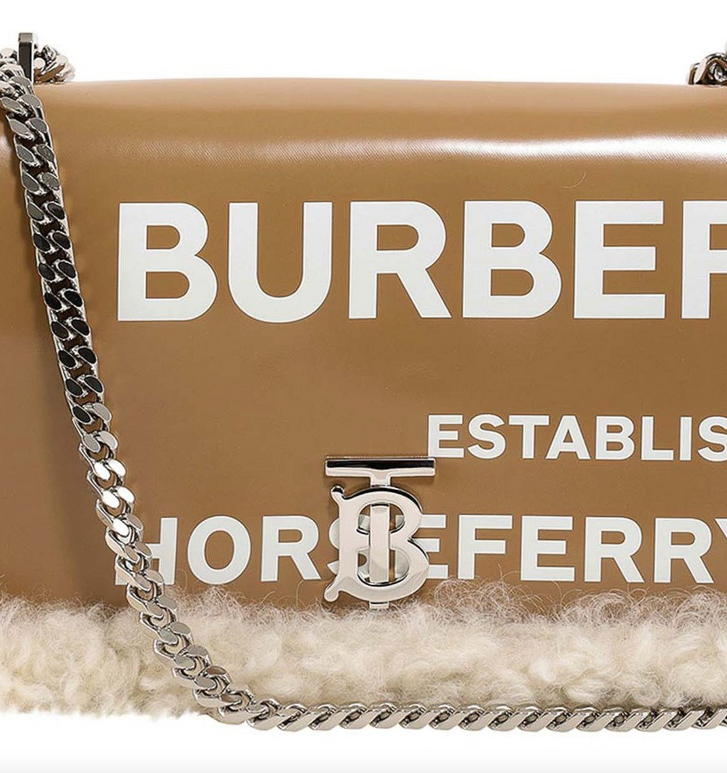 Burberry Elegant Beige Lambskin Leather Shoulder Bag