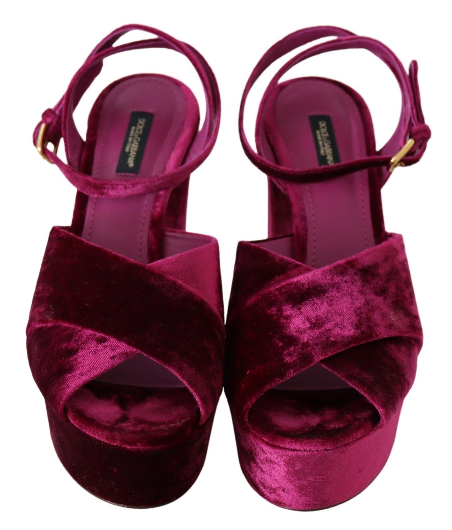 Dolce & Gabbana Sumptuous Velvet Platform Sandals in Pink