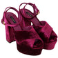 Dolce & Gabbana Sumptuous Velvet Platform Sandals in Pink