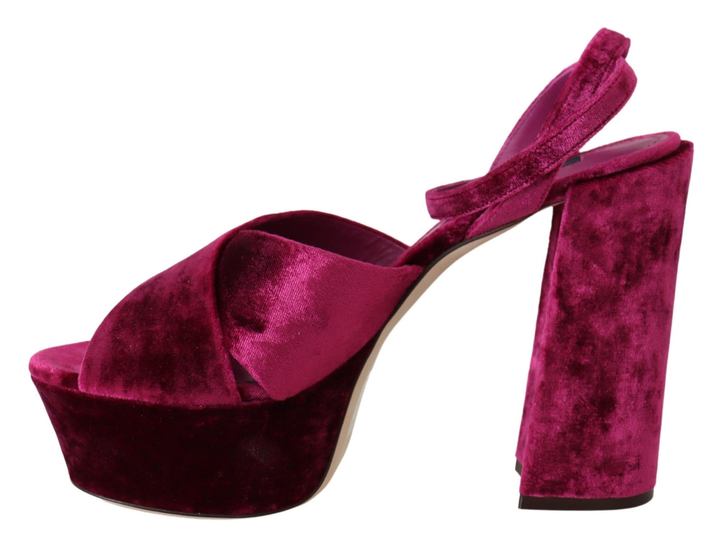 Dolce & Gabbana Sumptuous Velvet Platform Sandals in Pink