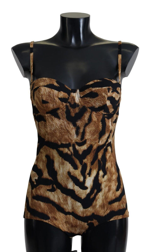 Dolce & Gabbana Elegant Leopard Print One-Piece Swimsuit