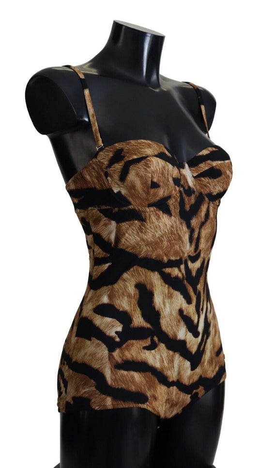 Dolce & Gabbana Elegant Leopard Print One-Piece Swimsuit