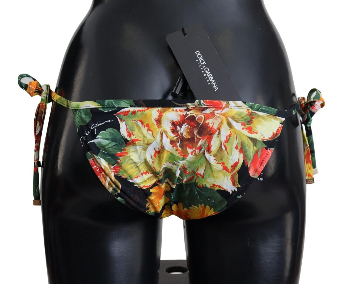 Dolce & Gabbana Elegant Floral Bikini Bottoms - Drawstring Closure