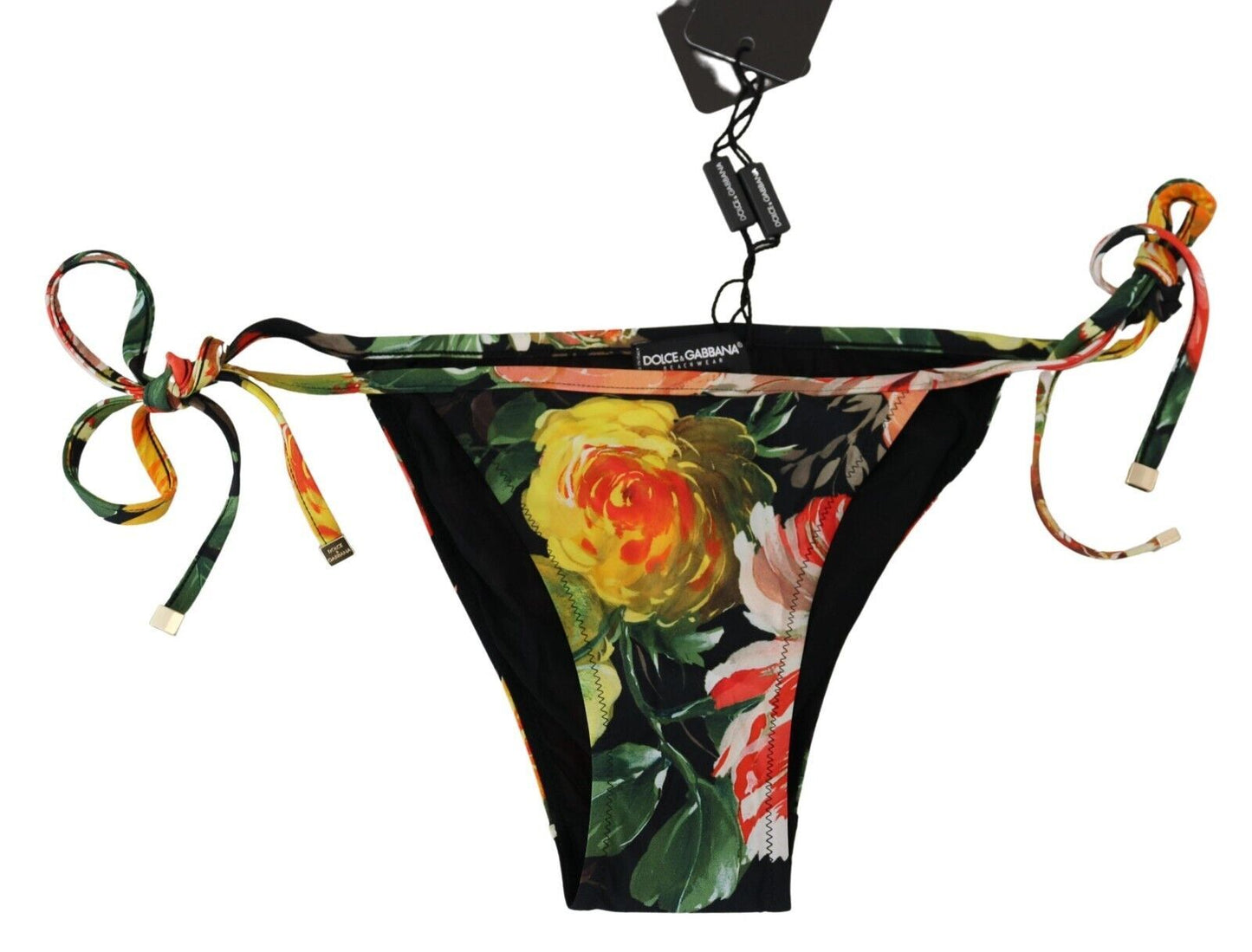 Dolce & Gabbana Elegant Floral Bikini Bottoms - Drawstring Closure