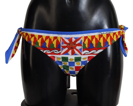 Dolce & Gabbana Sicilian Carretto Print Bikini Bottom