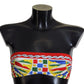 Dolce & Gabbana Multicolor Sicilian Carretto Print Bikini Top