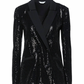 Liu Jo Elegant Sequined Black Tailored Jacket