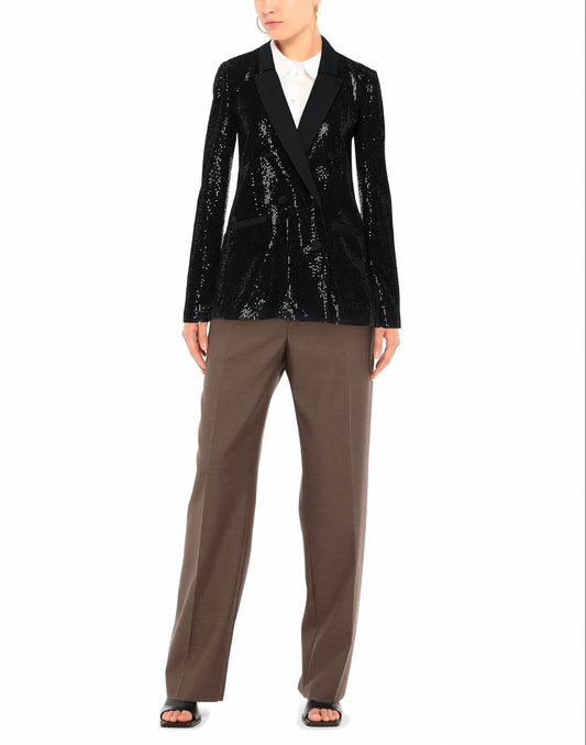 Liu Jo Elegant Sequined Black Tailored Jacket