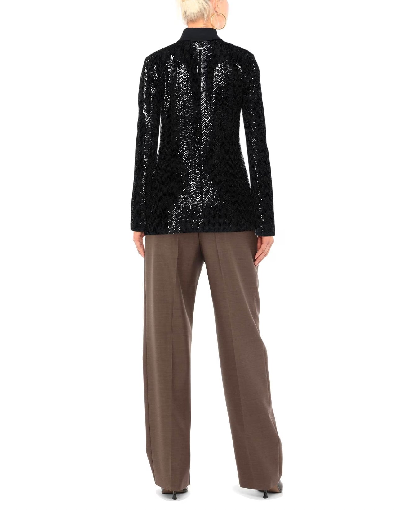 Liu Jo Elegant Sequined Black Tailored Jacket