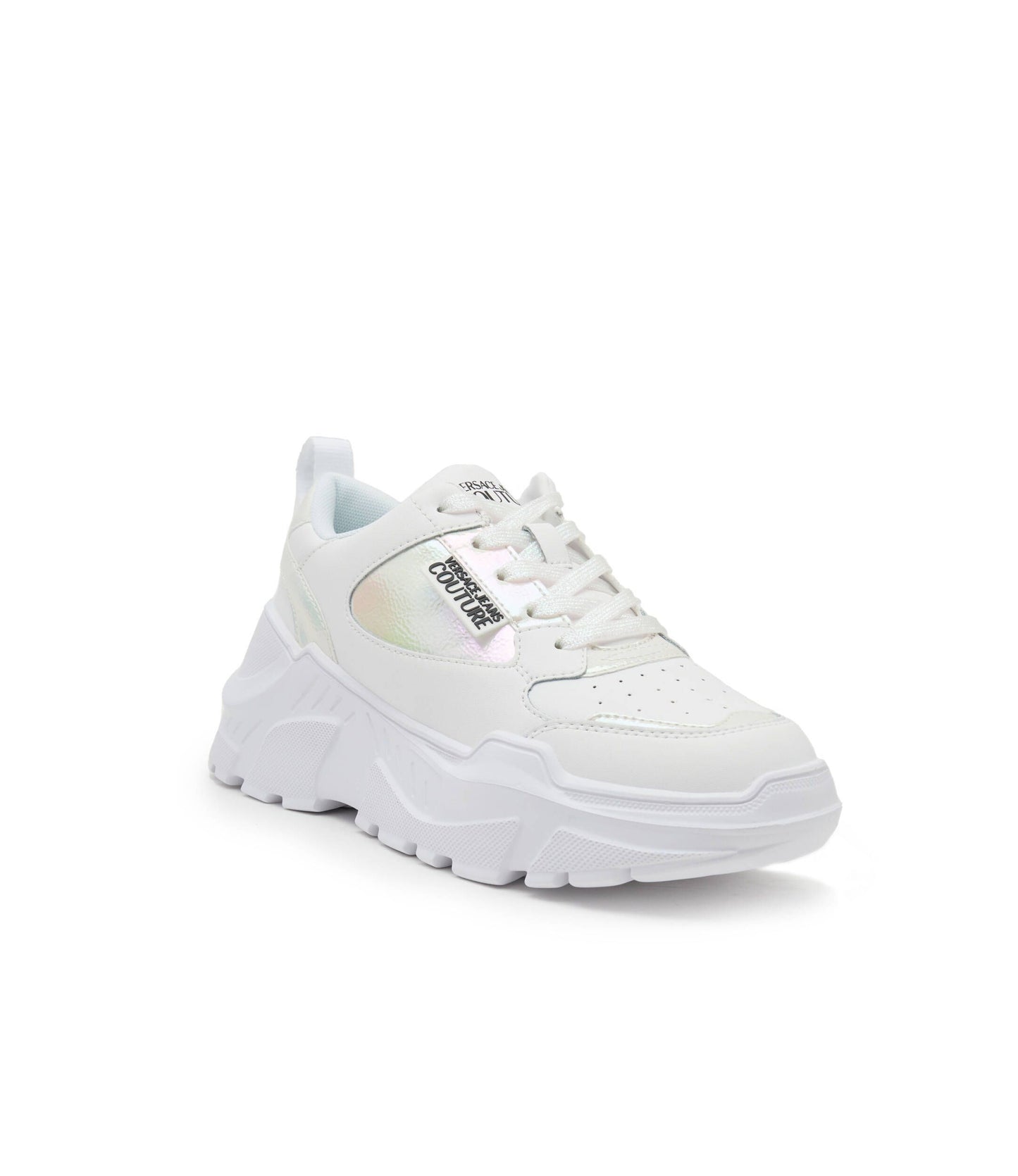 Versace Jeans Iridescent White Low Top Luxury Trainers