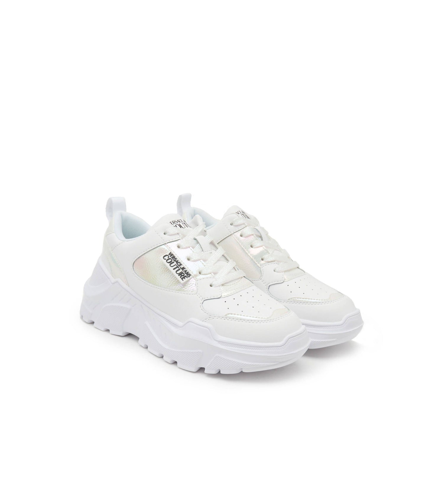 Versace Jeans Iridescent White Low Top Luxury Trainers