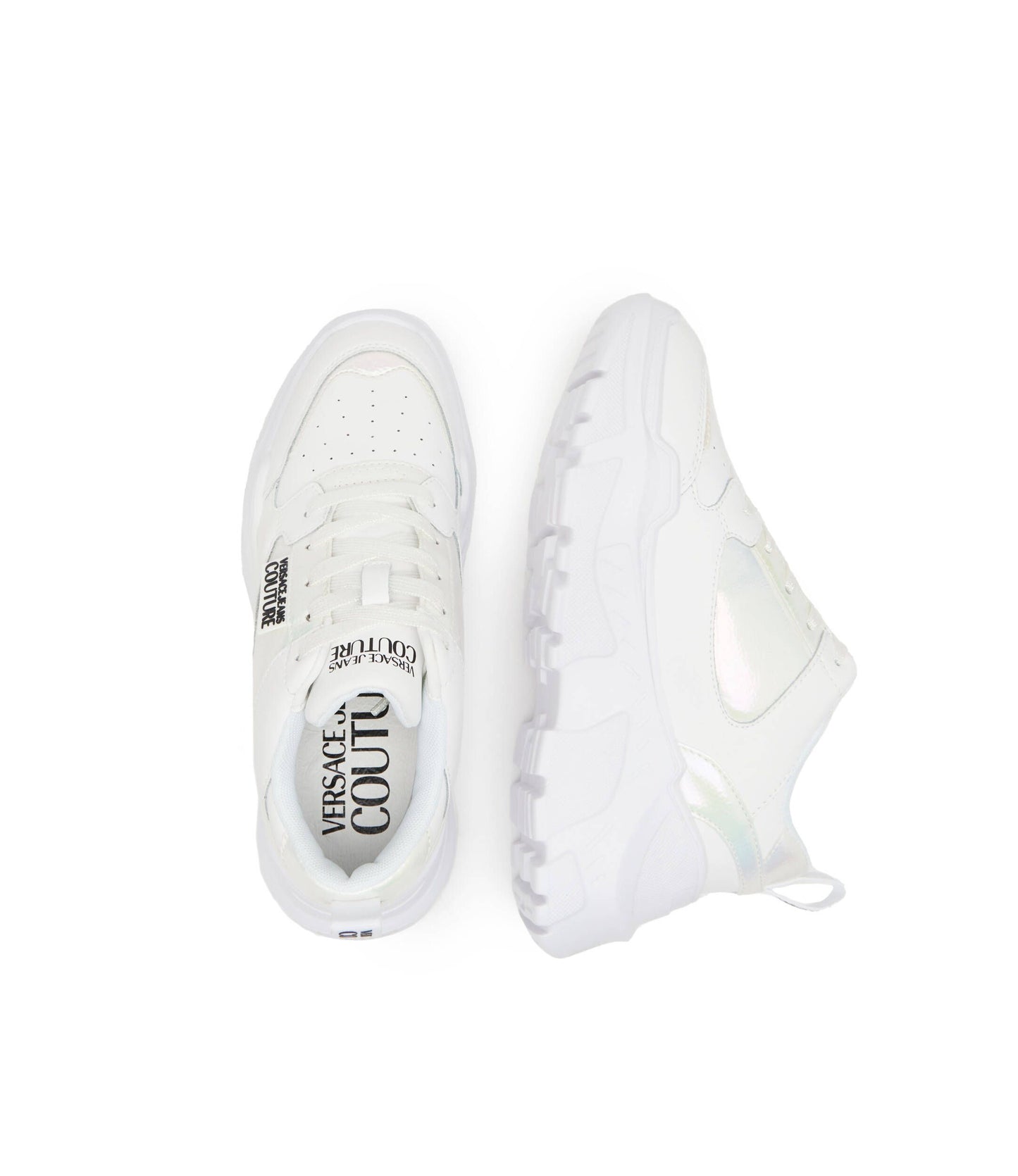 Versace Jeans Iridescent White Low Top Luxury Trainers