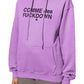 Comme Des Fuckdown Purple Cotton Hooded Sweatshirt with Logo Print