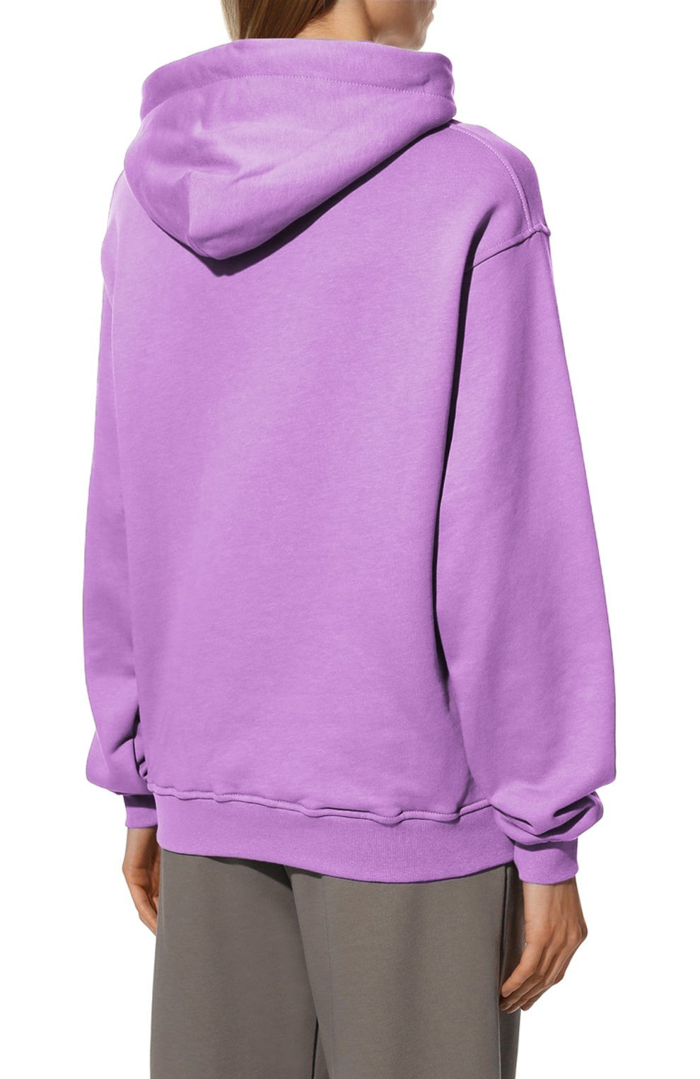 Comme Des Fuckdown Purple Cotton Hooded Sweatshirt with Logo Print