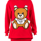 Moschino Couture Radiant Red Graphic Cotton Pullover