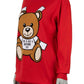 Moschino Couture Radiant Red Graphic Cotton Pullover