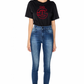 Gaelle High-Waist Super Skinny Velvety Patch Jeans