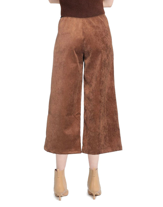 Gaelle Elegant Velvet Wide-Leg Pants