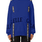 Gaelle Chic Blue Wool Blend Sweater with Logo Detail