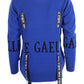 Gaelle Chic Blue Wool Blend Sweater with Logo Detail