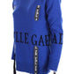 Gaelle Chic Blue Wool Blend Sweater with Logo Detail