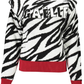 Gaelle Zebra Chic Acrylic Blend Sweater With Red Trims