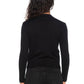 Gaelle Elegant Black Wool-Blend Pullover with Fantasy Design