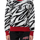 Gaelle Zebra Chic Acrylic Blend Sweater With Red Trims