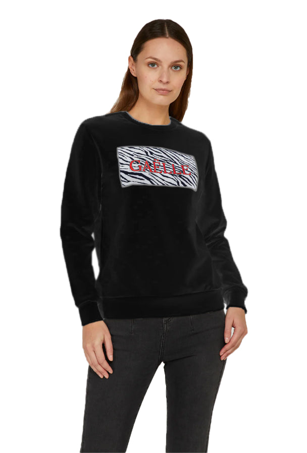 Gaelle Chic Cotton Crewneck Sweatshirt with Logo