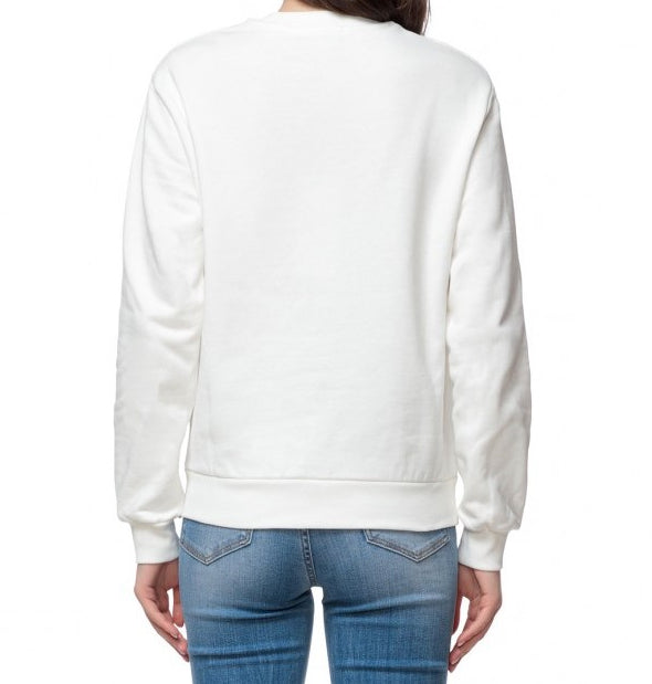 Gaelle Chic Crewneck Sweater with Velvet Logo Patch