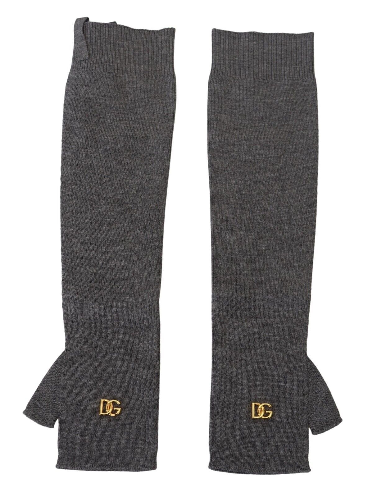 Dolce & Gabbana Elegant Elbow Length Fingerless Wool Gloves