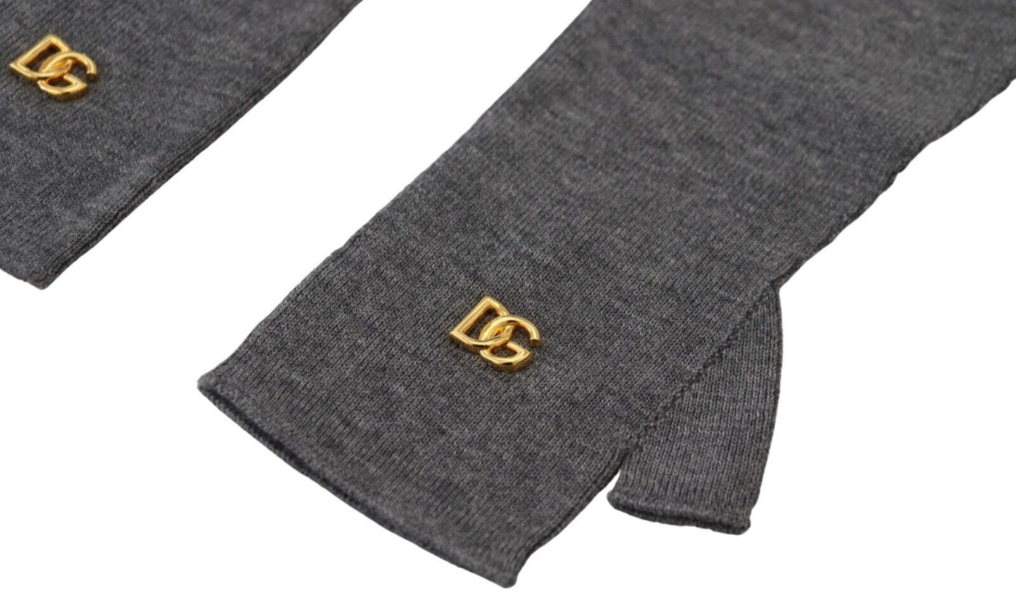 Dolce & Gabbana Elegant Elbow Length Fingerless Wool Gloves