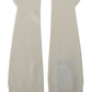 Dolce & Gabbana Chic White Knitted Fingerless Elbow Gloves