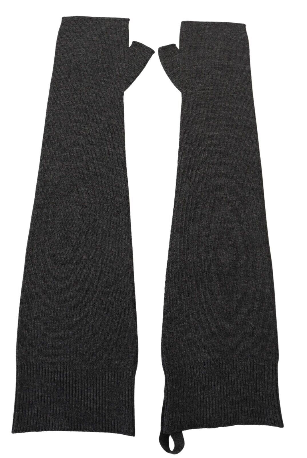 Dolce & Gabbana Elegant Gray Elbow Length Fingerless Gloves