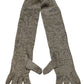 Dries Van Noten Elegant Silver Silk Elbow Length Gloves