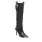 Versace Jeans Elegant Knee-High Stiletto Boots with Baroque Buckle