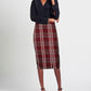 Liu Jo Chic Plaid Belted Midi Sheath Skirt