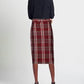 Liu Jo Chic Plaid Belted Midi Sheath Skirt