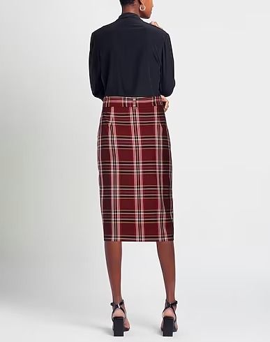 Liu Jo Chic Plaid Belted Midi Sheath Skirt