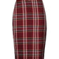 Liu Jo Chic Plaid Belted Midi Sheath Skirt