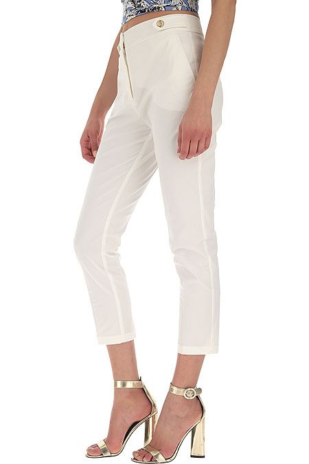 Liu Jo Chic White Cigarette Pants with Side Pockets