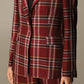 Liu Jo Plaid Jewel Button Blazer - A Chic Red Statement