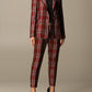 Liu Jo Plaid Jewel Button Blazer - A Chic Red Statement