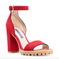 Stuart Weitzman Chic Suede Lug Sole Winona Sandals in Red