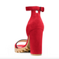 Stuart Weitzman Chic Suede Lug Sole Winona Sandals in Red