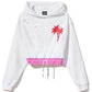 Comme Des Fuckdown Chic Gathered Short Hooded Sweatshirt in White