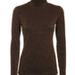 Liu Jo Luxe Brown Lurex Turtleneck Sweater