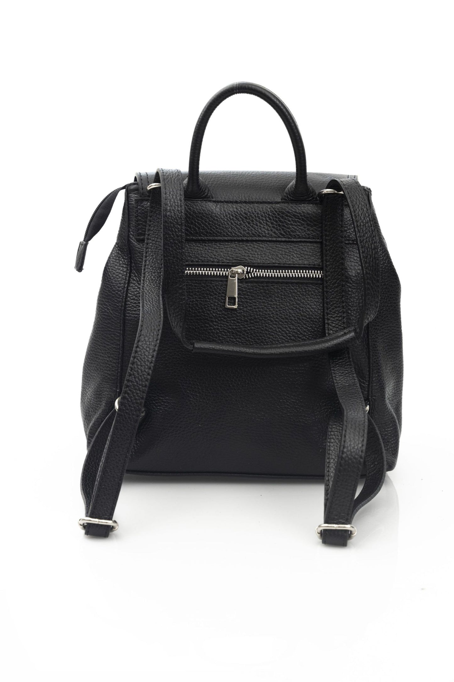 Baldinini Trend Black Leather Women Backpack